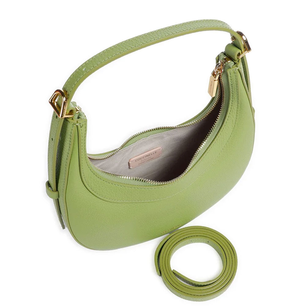Borsa Donna a Mano con Tracolla COCCINELLE in Pelle Guacamole Linea Whisper