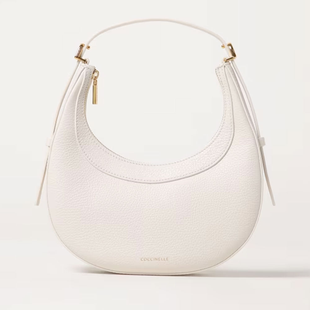 Borsa Donna a Mano con Tracolla COCCINELLE in Pelle Blanco Linea Whisper