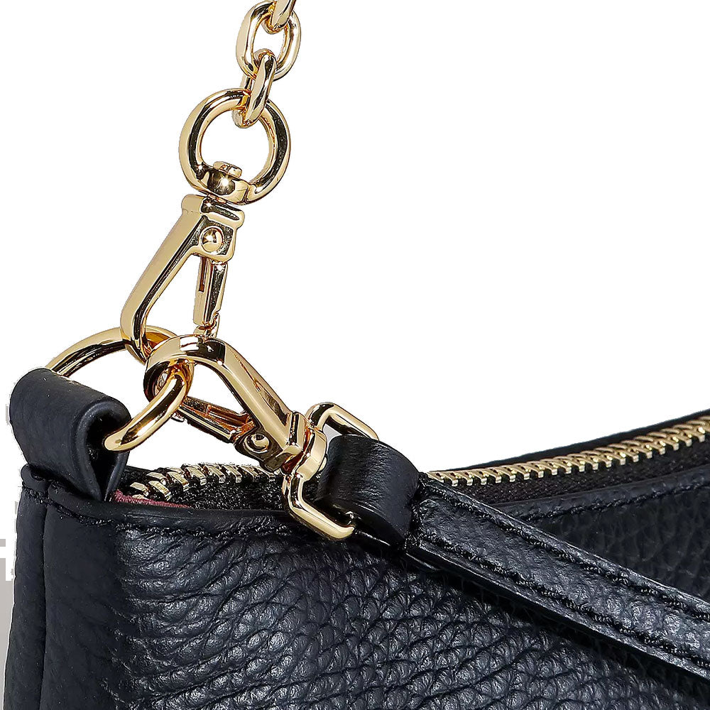 Borsa Donna a Spalla COCCINELLE in Pelle Nera Linea Aura