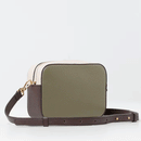 Borsa Donna a Tracolla COCCINELLE Linea Tebe Colore Laurel Green - Lambskin White - Fondant Brown