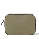Borsa Donna a Tracolla COCCINELLE Linea Tebe Colore Laurel Green - Lambskin White - Fondant Brown