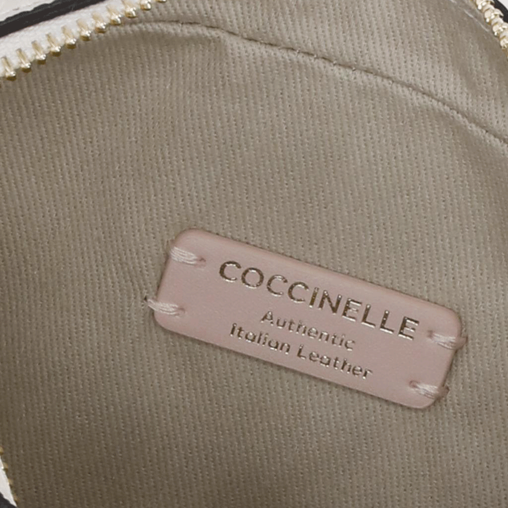 Borsa Donna a Tracolla COCCINELLE Linea Tebe Colore Nero - Lambskin White - Cuir