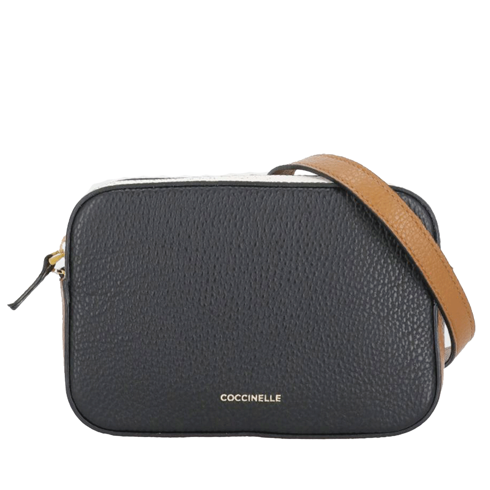 Borsa Donna a Tracolla COCCINELLE Linea Tebe Colore Nero - Lambskin White - Cuir