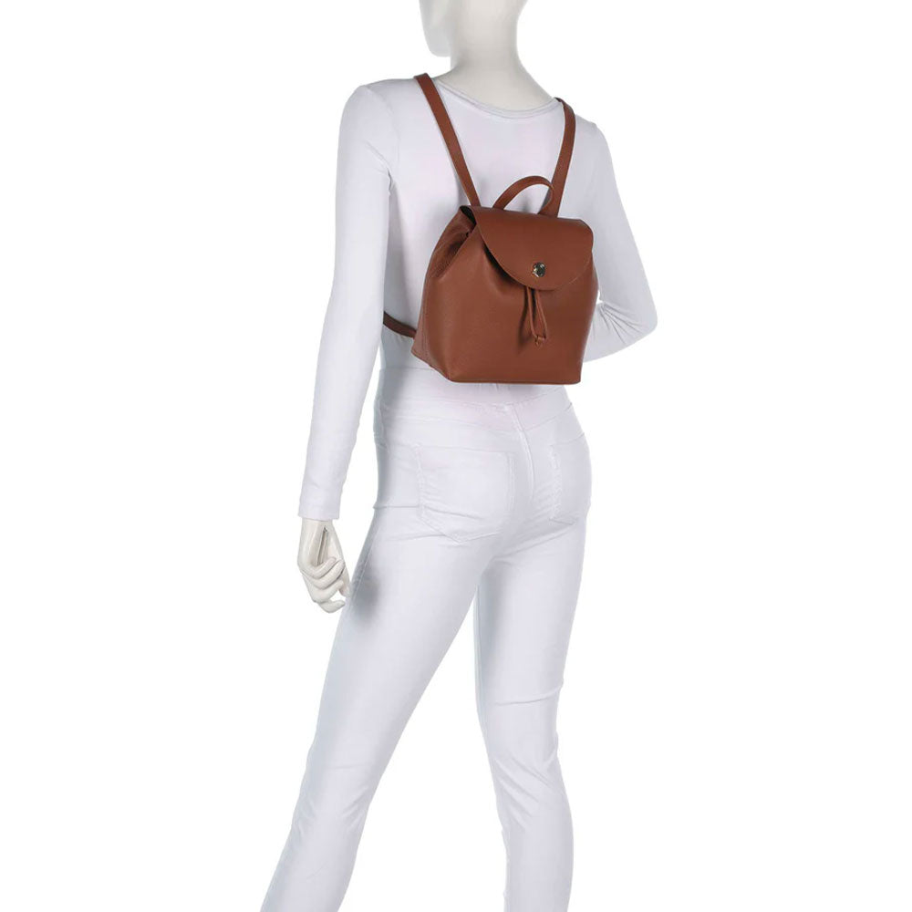 Zaino Donna COCCINELLE in Pelle Linea Nikla Mini colore Cognac - Nero