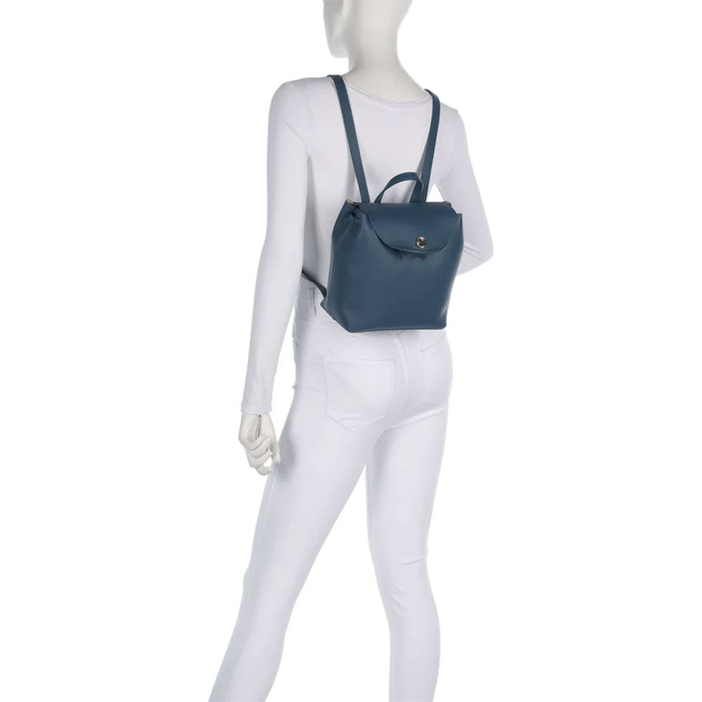 Zaino Donna COCCINELLE in Pelle Linea Nikla Mini colore Deep Blue - Sandshell