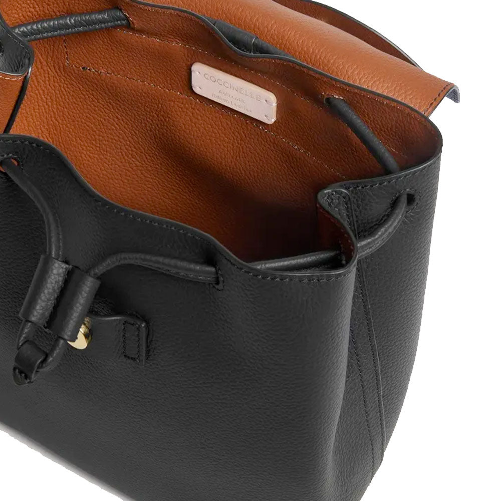 Zaino Donna COCCINELLE in Pelle Linea Nikla Mini colore Nero - Cognac