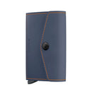 Porta Carte con Clip SECRID linea Envelope Matte in Pelle Nightblue e Orange con RFID