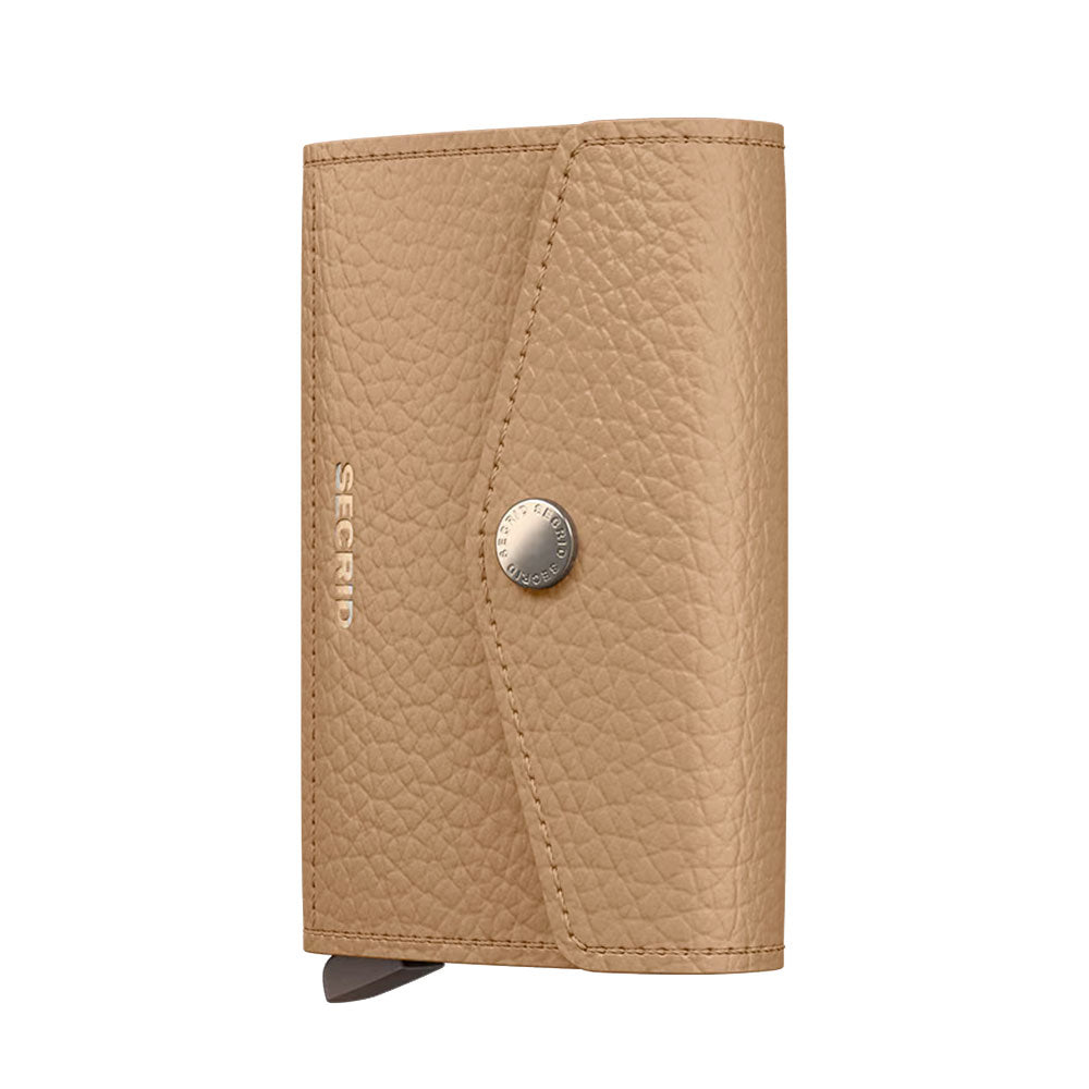 Porta Carte con Clip SECRID linea Envelope Pebble in Pelle Cappuccino con RFID