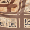 Foulard 90 x 90 cm 1A Classe Alviero Martini stampa Geo Classic con Logo in Cornice Taupe Scuro F087