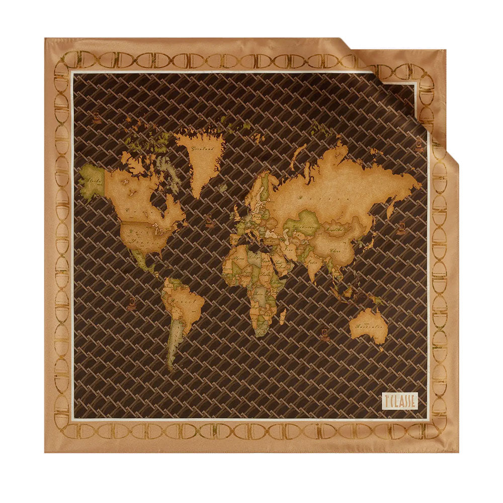 Foulard 75 x 75 cm 1A Classe Alviero Martini linea Monogram Naturale F116