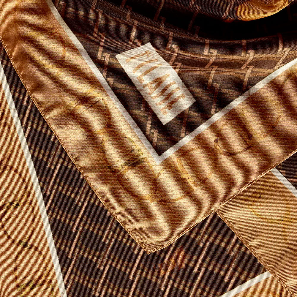 Foulard 75 x 75 cm 1A Classe Alviero Martini linea Monogram Naturale F116
