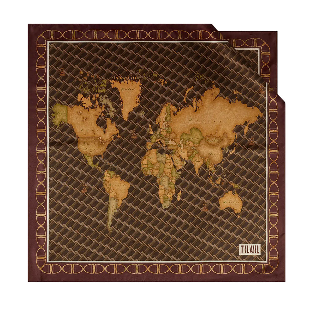 Foulard 75 x 75 cm 1A Classe Alviero Martini linea Monogram Marrone F116