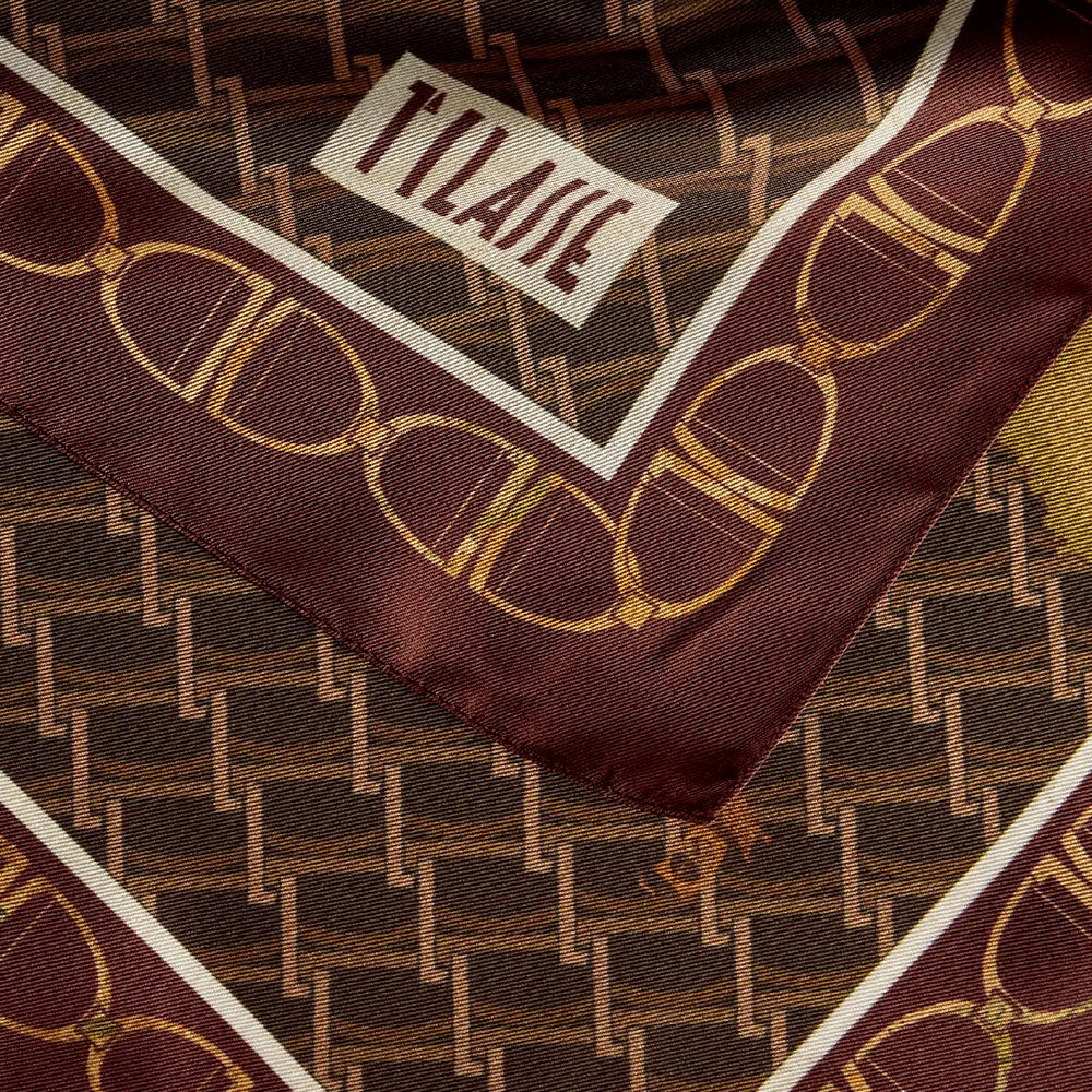 Foulard 75 x 75 cm 1A Classe Alviero Martini linea Monogram Marrone F116