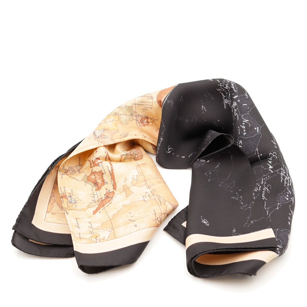 Foulard in Seta 70 x 70 cm 1A Classe Alviero Martini linea Eclipse Geo stampa Geo Night e Geo Classic F118