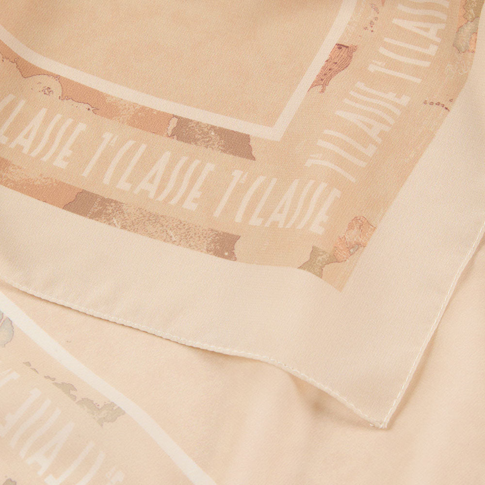 Foulard 90 x 90 cm 1A Classe Alviero Martini linea Logo Cornice Beige F132