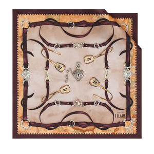 Foulard in Seta 70 x 70 cm 1A Classe Alviero Martini linea Geo Selleria Bordeaux F136