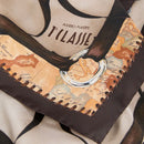 Foulard in Seta 70 x 70 cm 1A Classe Alviero Martini linea Geo Selleria Marrone Sequoia F136