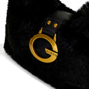 Borsa Donna Hobo a Spalla GUESS Linea Camden Colore Nero in Pelliccia Sintetica