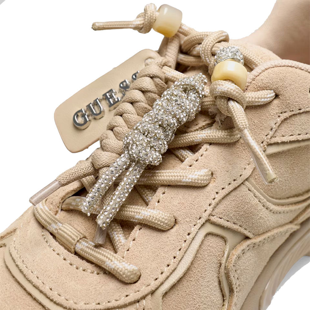 Sneakers Donna GUESS in Pelle Scamosciata Colore Natural Linea Irrina
