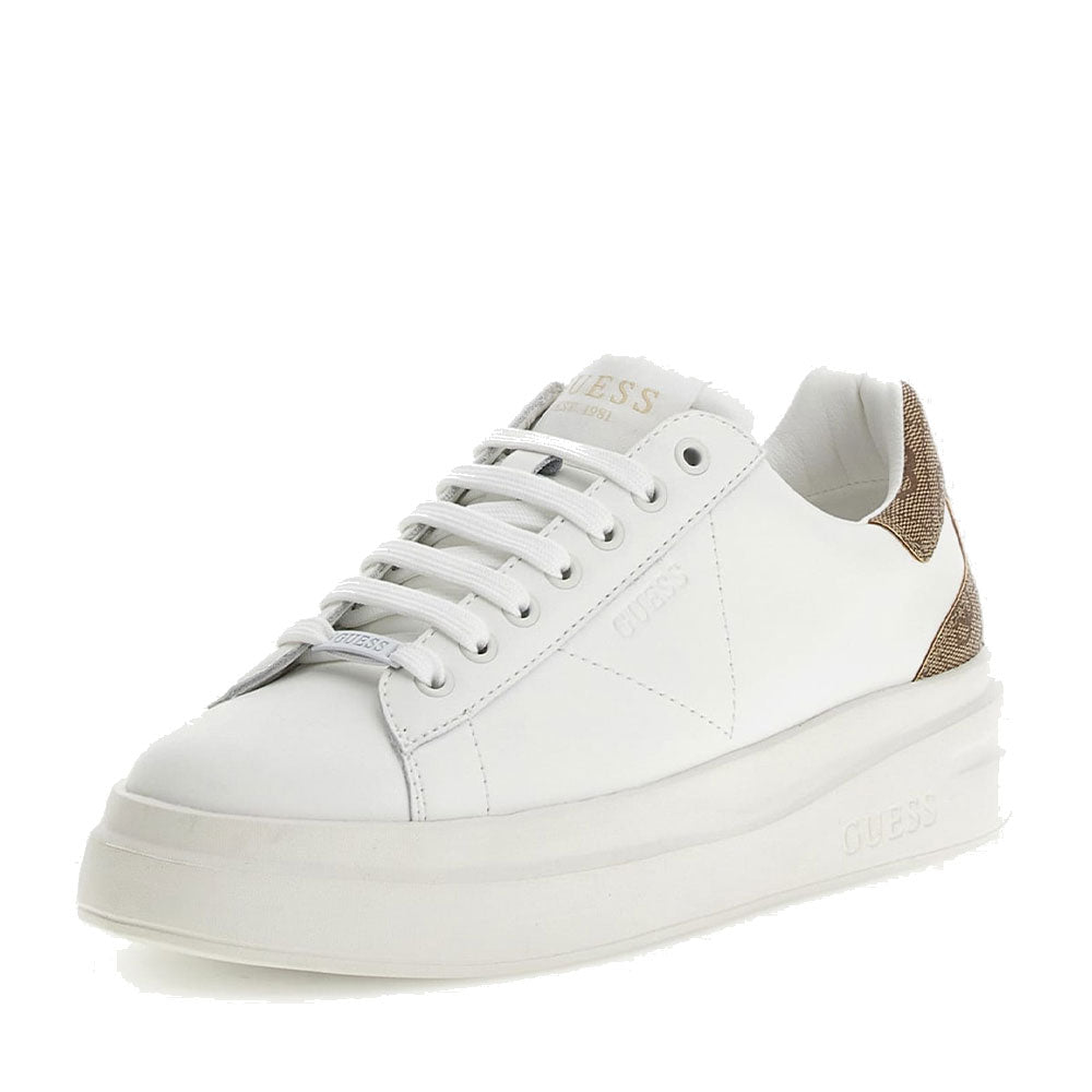 Sneakers Donna GUESS in Pelle Colore White - Beige Linea Elbina