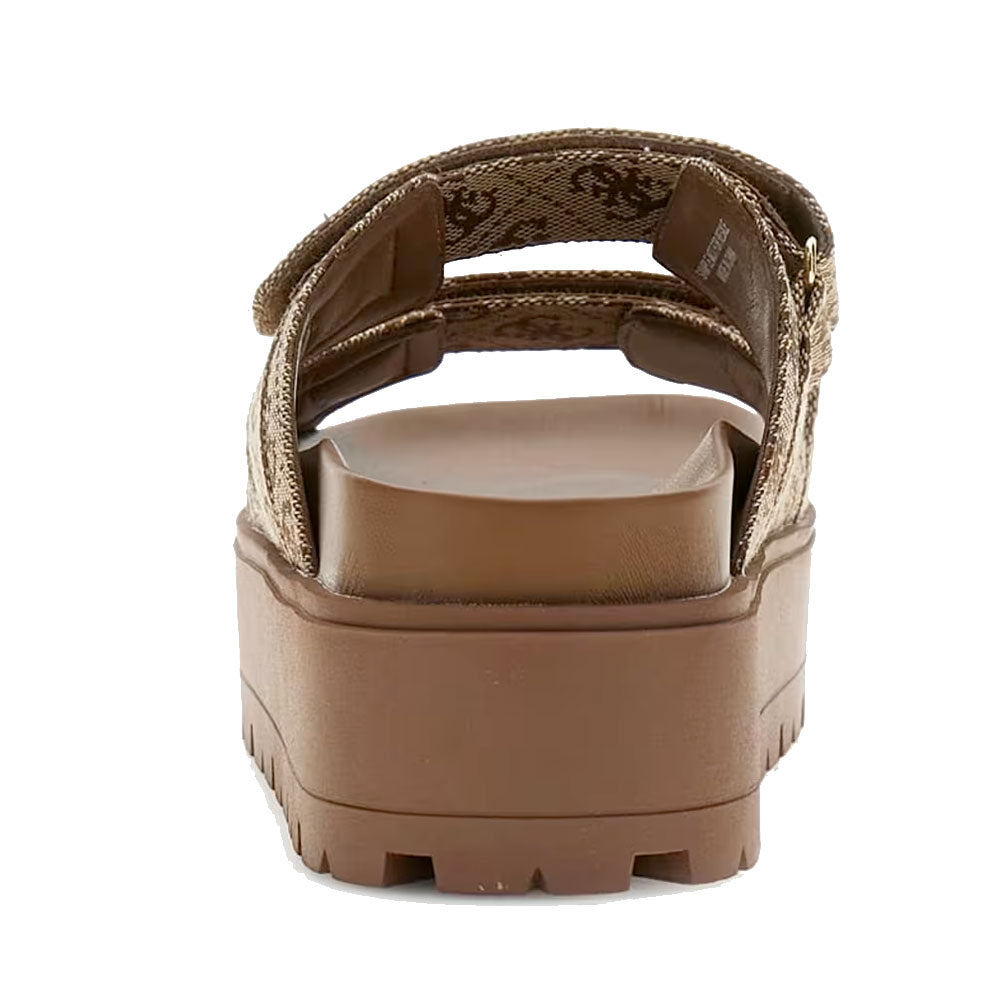 Ciabatte Donna GUESS Linea Faxon Colore Beige - Brown con Doppia Fascia