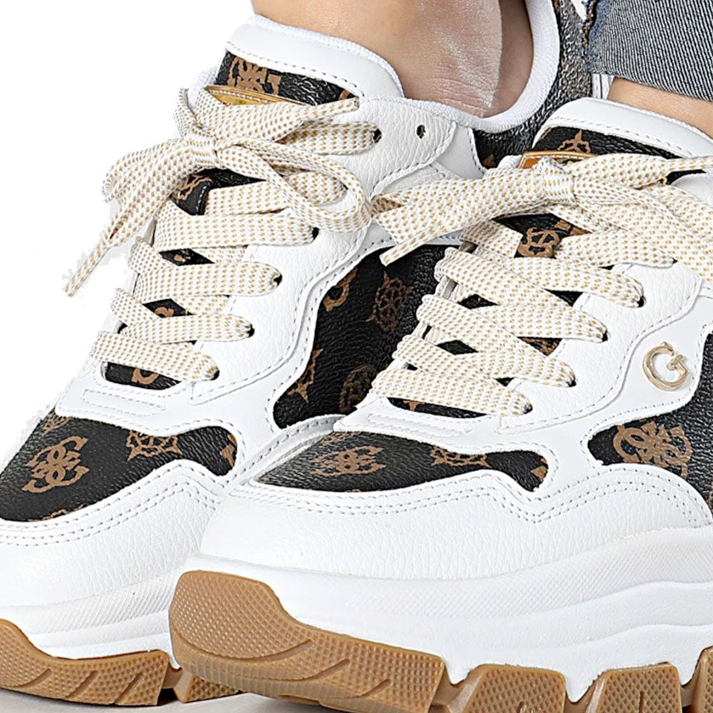 Scarpe Donna GUESS Sneakers White - Brown Linea Brecky