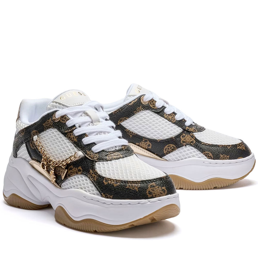 Sneakers Donna GUESS Colore White - Brown Linea Harpaa