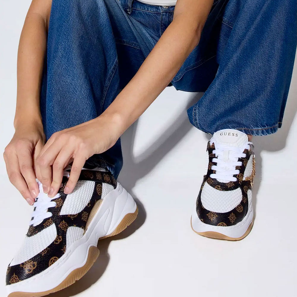 Sneakers Donna GUESS Colore White - Brown Linea Harpaa