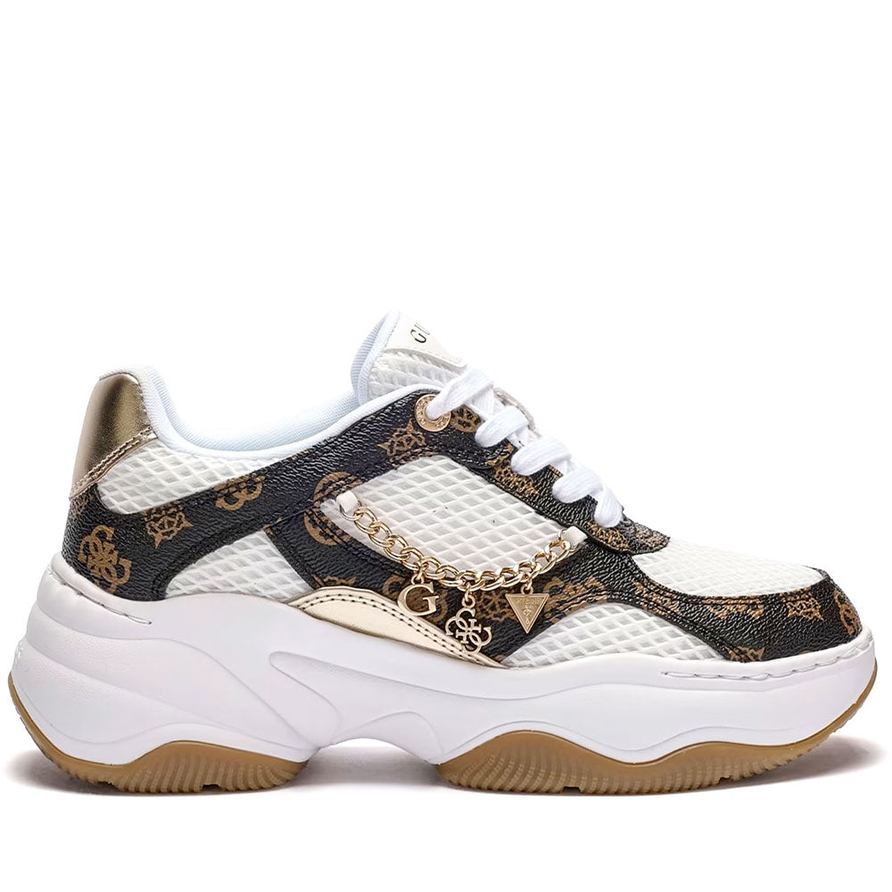 Sneakers Donna GUESS Colore White - Brown Linea Harpaa