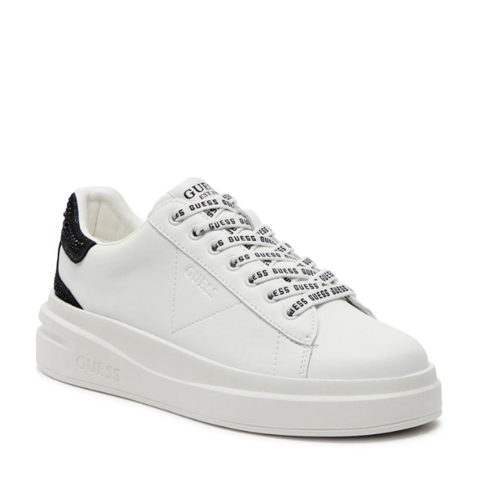 Sneakers Donna GUESS in Pelle Colore White - Black Linea Elbina - FTELBLEA12