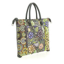 Borsa Donna a Mano con Tracolla GABS G3 PLUS Large in Pelle stampa Ricamo Fiore Verde