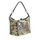 Borsa Donna a Mano con Tracolla GABS G3 PLUS Medium in Pelle stampa Ricamo Fiore Verde