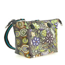 Borsa Donna a Mano con Tracolla GABS G3 PLUS Medium in Pelle stampa Ricamo Fiore Verde