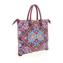 Borsa Donna a Mano con Tracolla GABS G3 PLUS Medium in Pelle stampa Ricamo Fiore Fuxia
