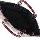Borsa Donna a Mano con Tracolla GABS G3 PLUS Medium in Pelle stampa Ricamo Fiore Fuxia