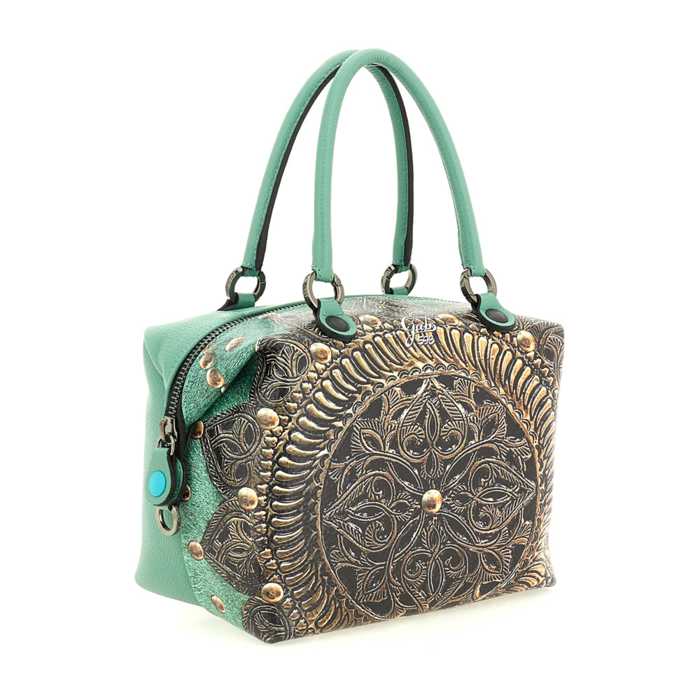 Damen-Henkeltasche mit Umhängeriemen GABS G3 PLUS Large aus geprägtem Leder Rosone