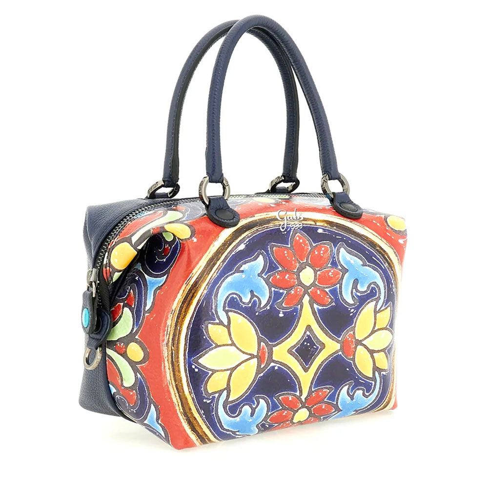 Borsa Donna a Mano con Tracolla GABS G3 PLUS Medium in Pelle stampa Maioliche