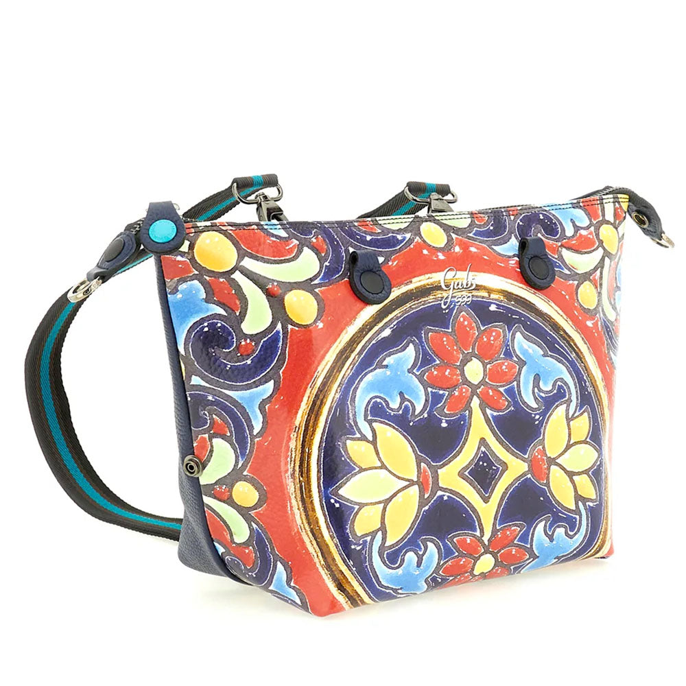 Borsa Donna a Mano con Tracolla GABS G3 PLUS Medium in Pelle stampa Maioliche