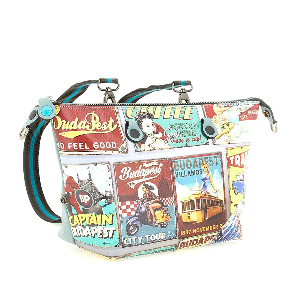 Borsa Donna a Mano con Tracolla GABS G3 PLUS Large in Pelle stampa Budapest