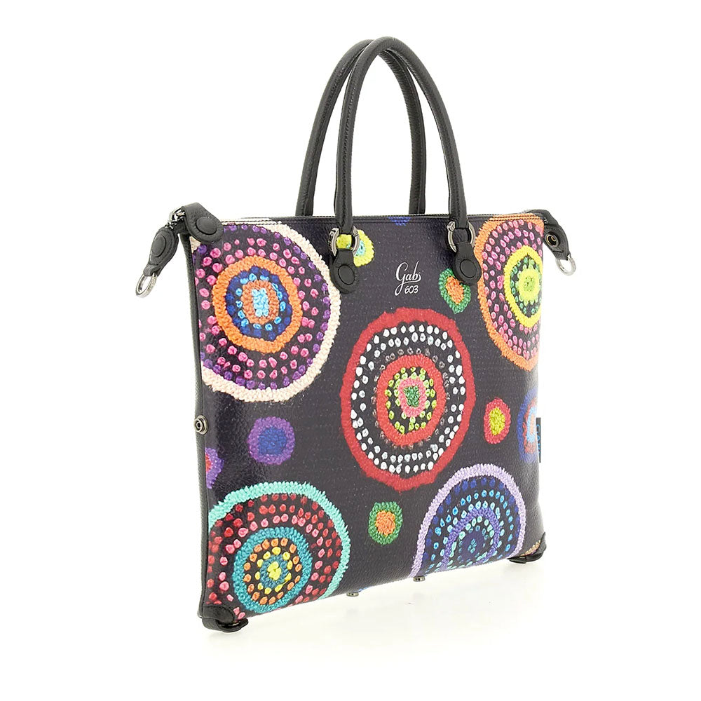 Borsa Donna a Mano con Tracolla GABS G3 PLUS Medium in Pelle stampa Ricami
