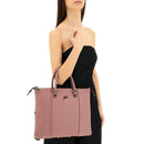 Borsa Donna a Mano con Tracolla GABS G3 PLUS Medium in Pelle Martellata color Magnolia
