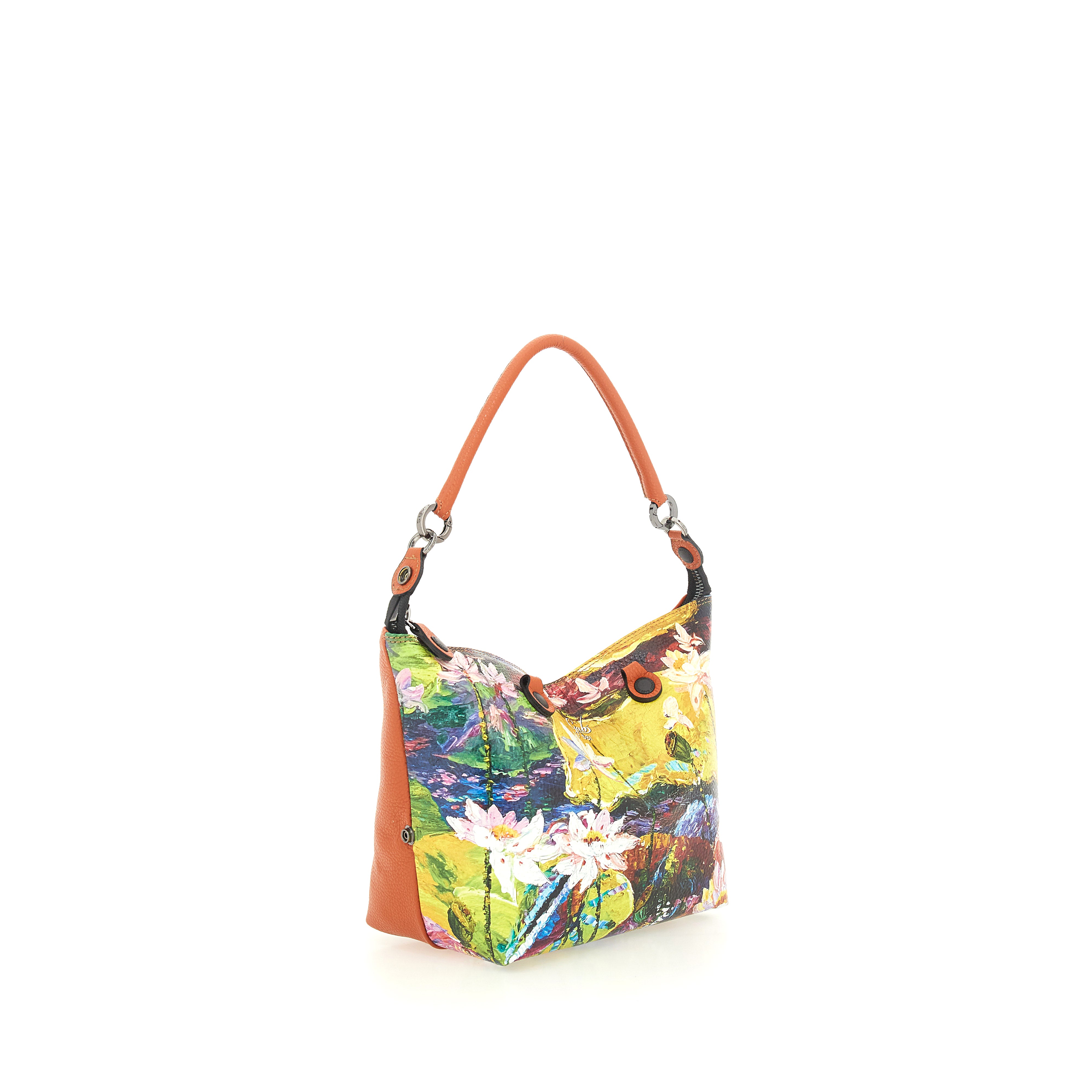 Borsa Donna a Mano con Tracolla GABS G3 PLUS in Pelle stampa Fiori Impressionisti Media