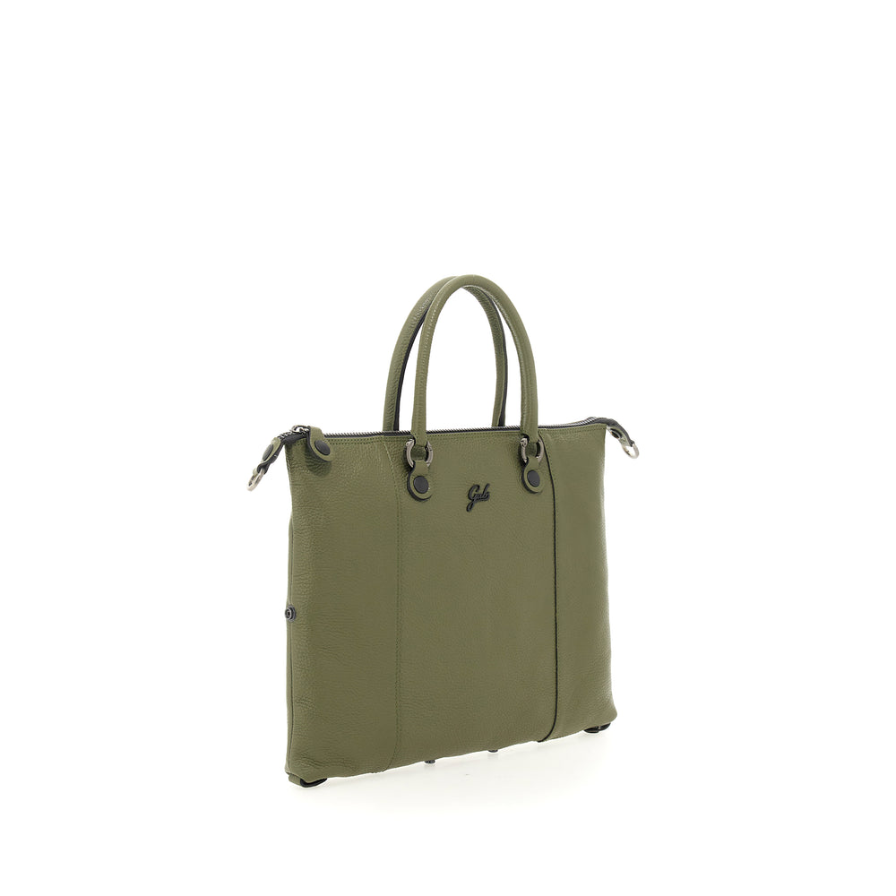 Borsa Donna a Mano con Tracolla GABS G3 PLUS in Pelle Martellata Verde Militare Medium