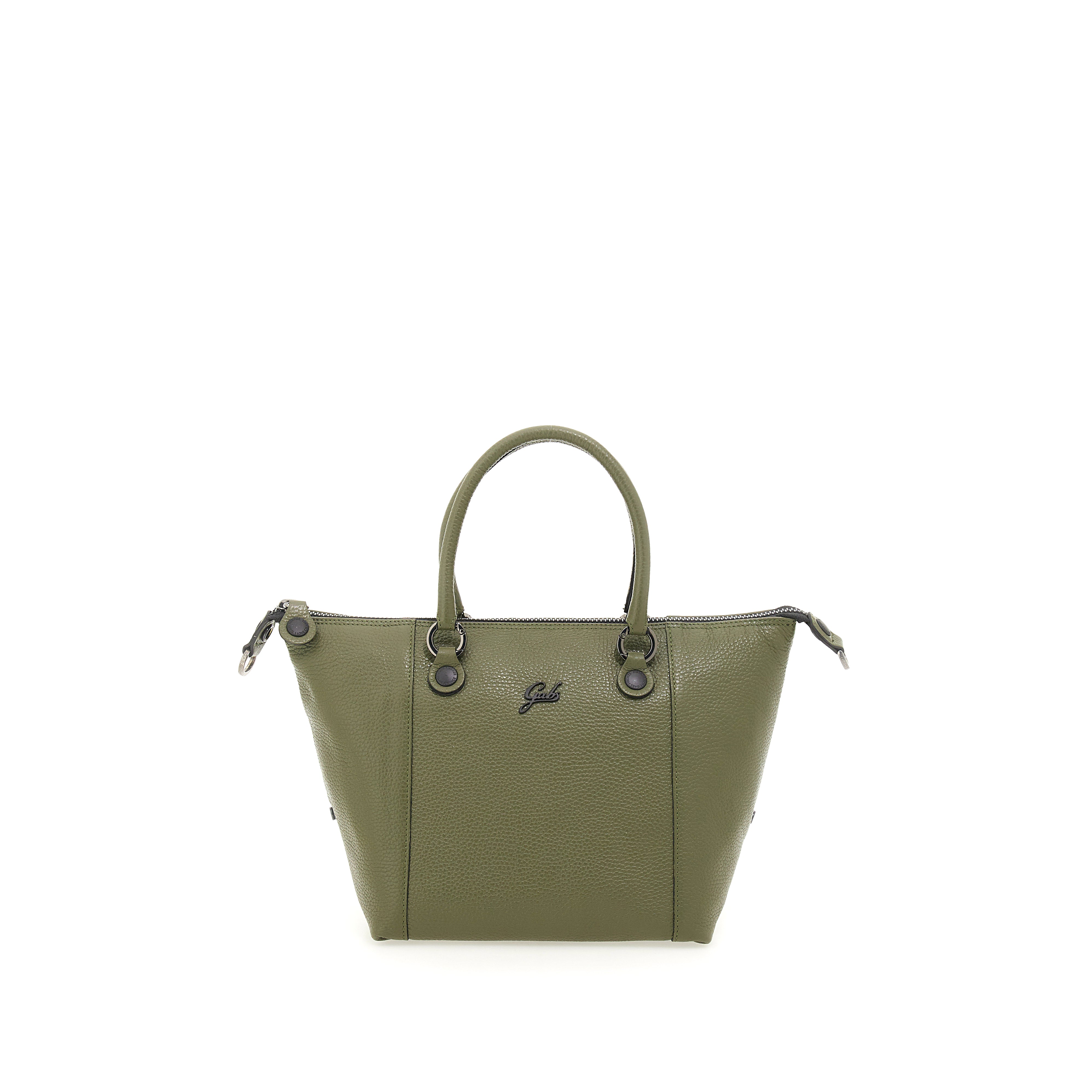 Borsa Donna a Mano con Tracolla GABS G3 PLUS in Pelle Martellata Verde Militare Large