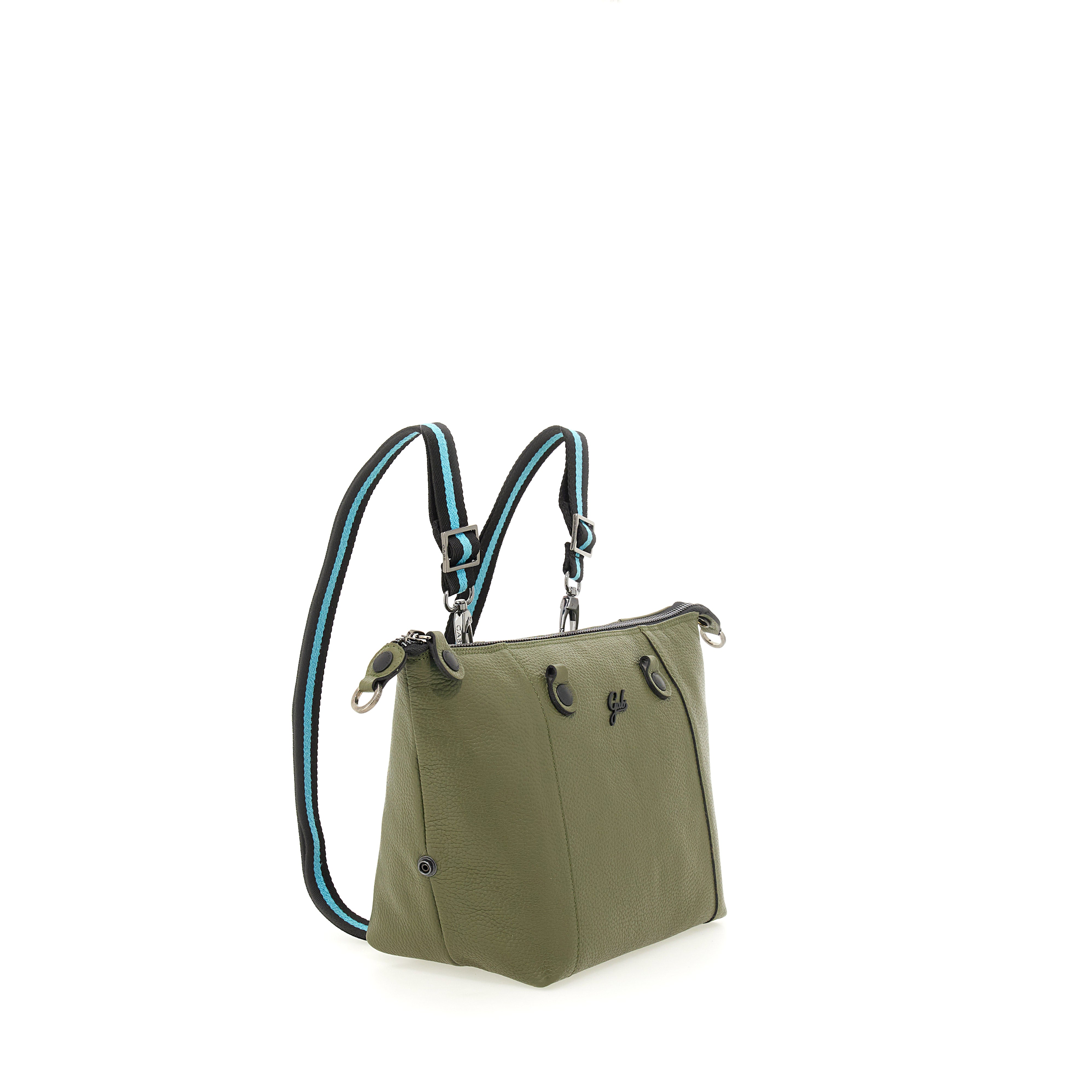 Borsa Donna a Mano con Tracolla GABS G3 PLUS in Pelle Martellata Verde Militare Large