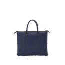 GABS G3 PLUS Damenhandtasche mit Schultergurt aus mittelblauem gehämmertem Leder