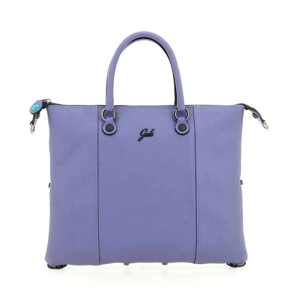 GABS G3 PLUS mittelgroße Damen-Handtasche mit Schultergurt aus gehämmertem Leder, Kornblumen-Lila