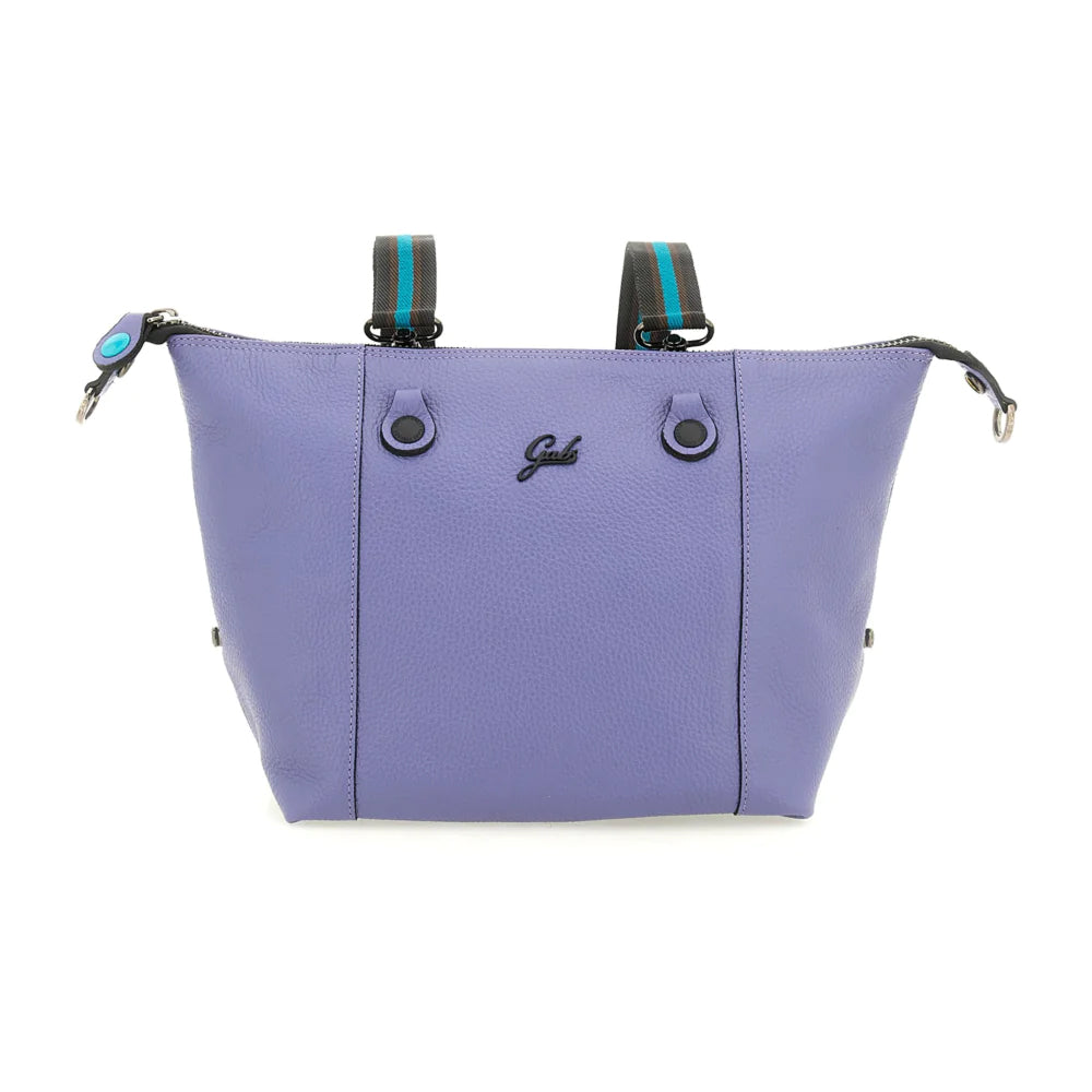 GABS G3 PLUS mittelgroße Damen-Handtasche mit Schultergurt aus gehämmertem Leder, Kornblumen-Lila