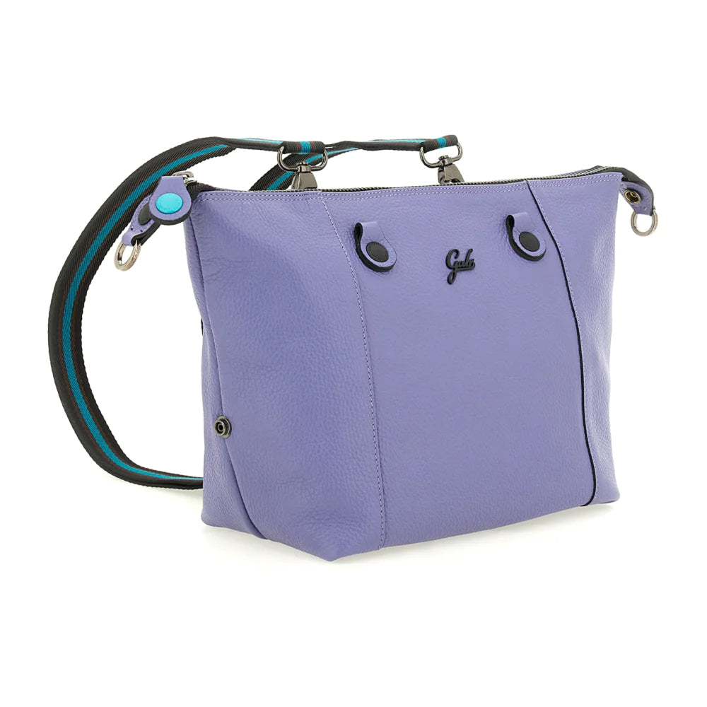 GABS G3 PLUS mittelgroße Damen-Handtasche mit Schultergurt aus gehämmertem Leder, Kornblumen-Lila