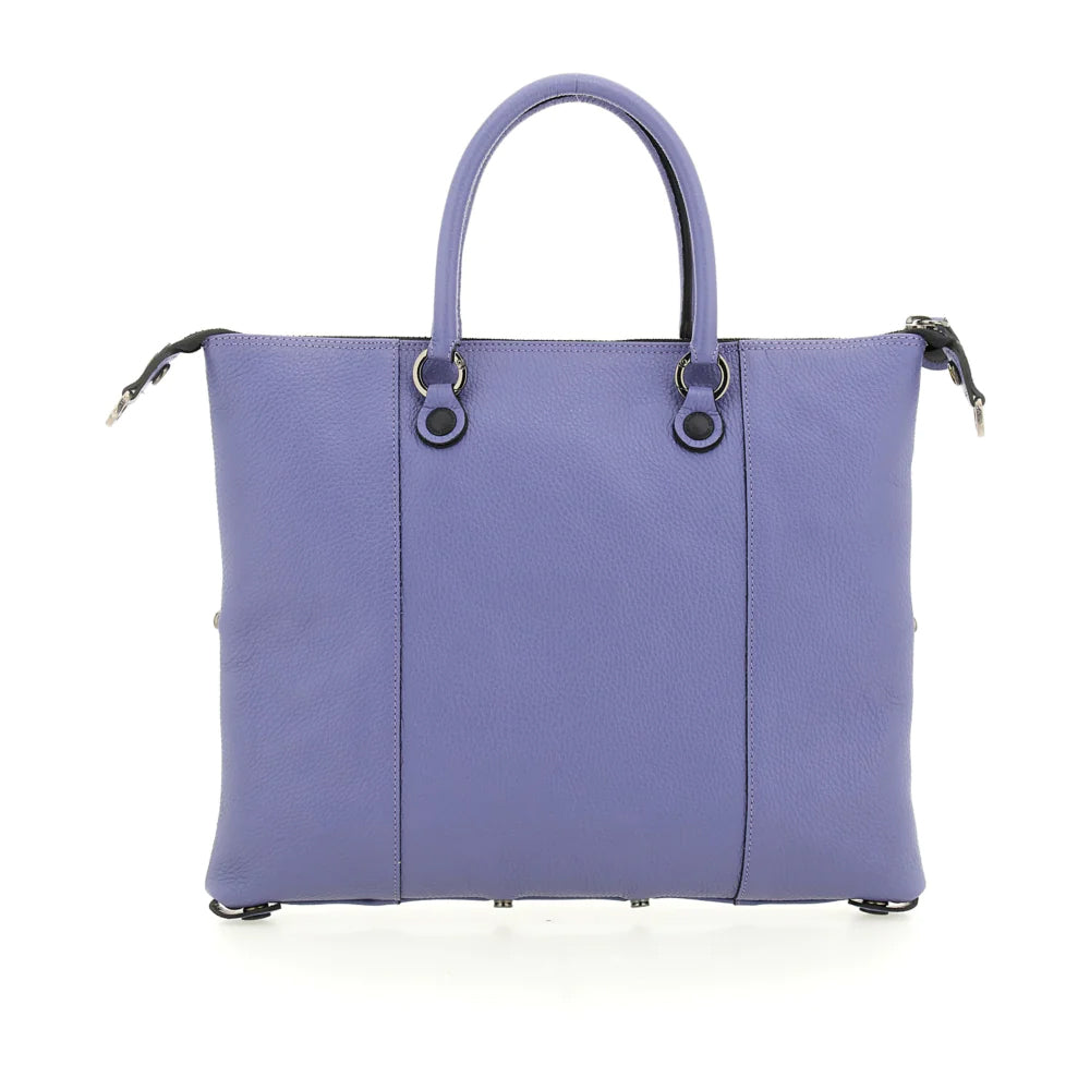 GABS G3 PLUS mittelgroße Damen-Handtasche mit Schultergurt aus gehämmertem Leder, Kornblumen-Lila